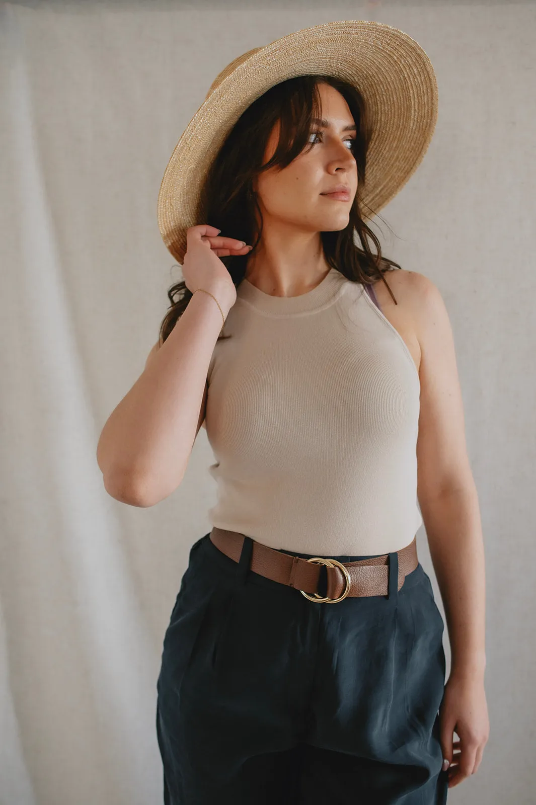 The Athalia Leather Belt by FRNCH - Chocolate