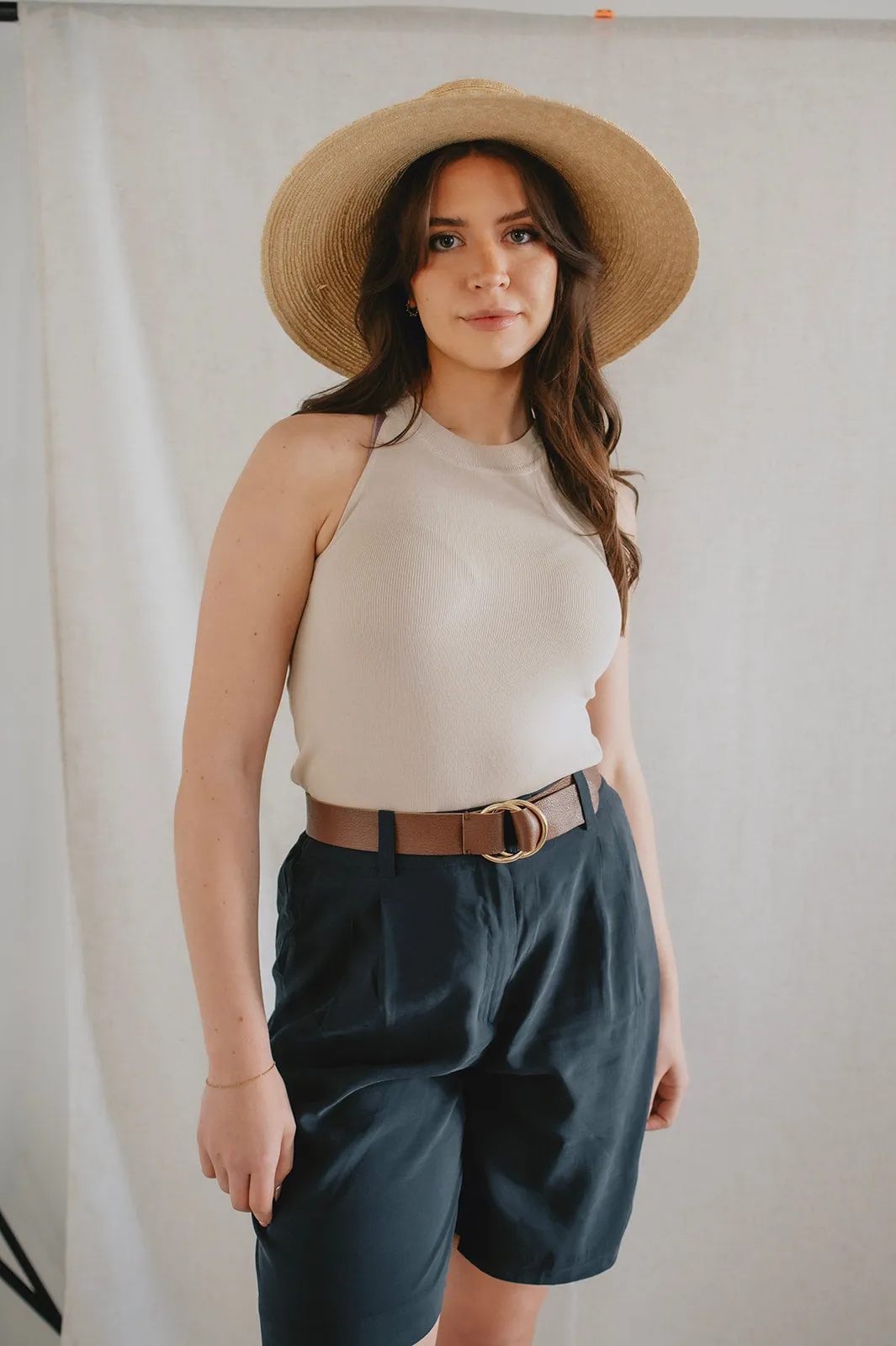 The Athalia Leather Belt by FRNCH - Chocolate