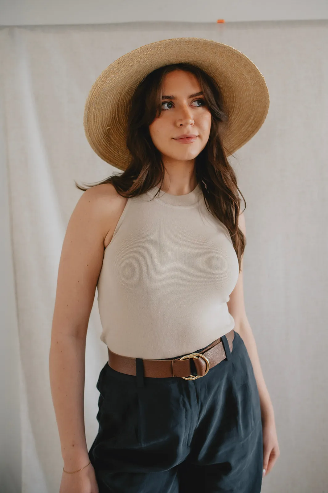 The Athalia Leather Belt by FRNCH - Chocolate