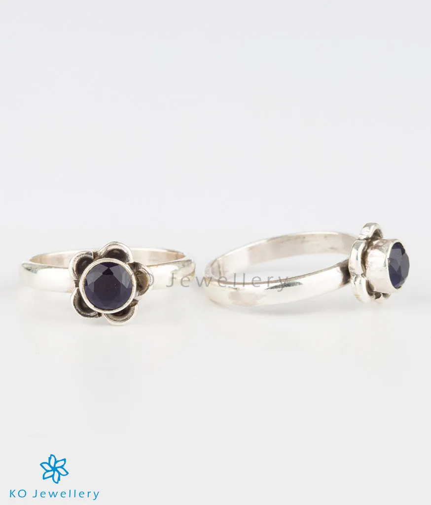 The Pauspa Silver Toe-rings (Blue)