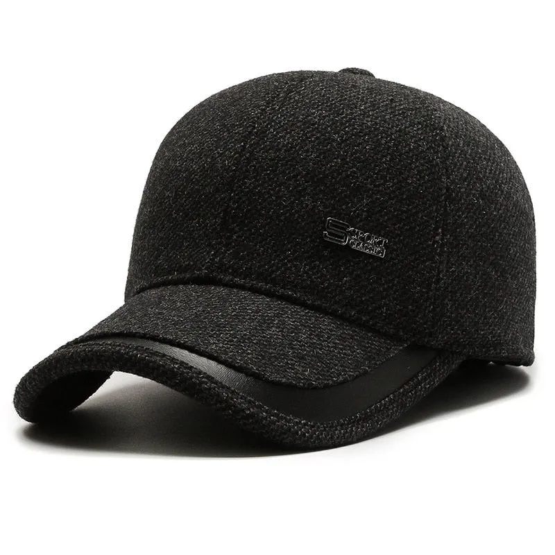 Thicken Warm Winter Baseball Cap Male Earflaps Outdoor Trucker Bone Snapback Hat for Men Velvet Gorras Hombre