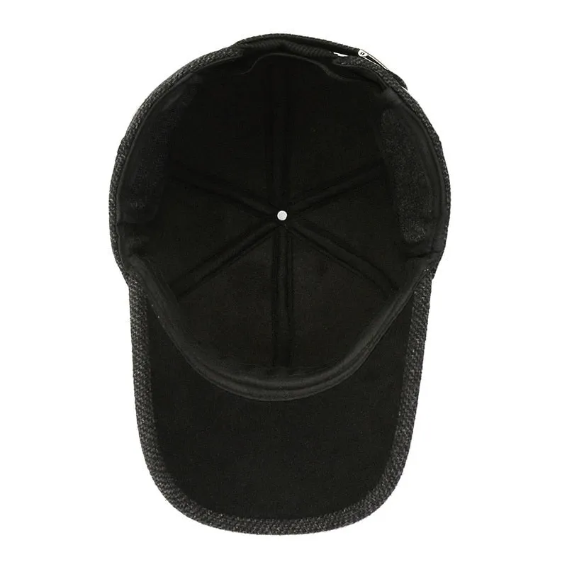 Thicken Warm Winter Baseball Cap Male Earflaps Outdoor Trucker Bone Snapback Hat for Men Velvet Gorras Hombre