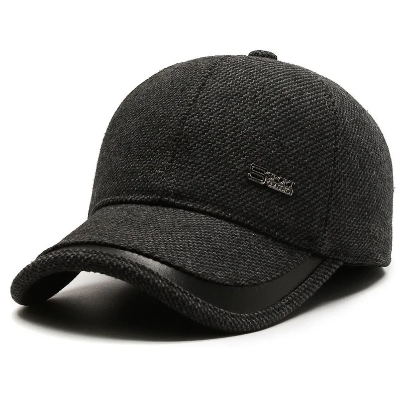 Thicken Warm Winter Baseball Cap Male Earflaps Outdoor Trucker Bone Snapback Hat for Men Velvet Gorras Hombre