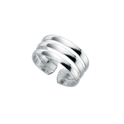 Three Band Silver Toe Ring