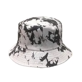 Tie Dye Bucket Hat - Black/White - 100% Cotton