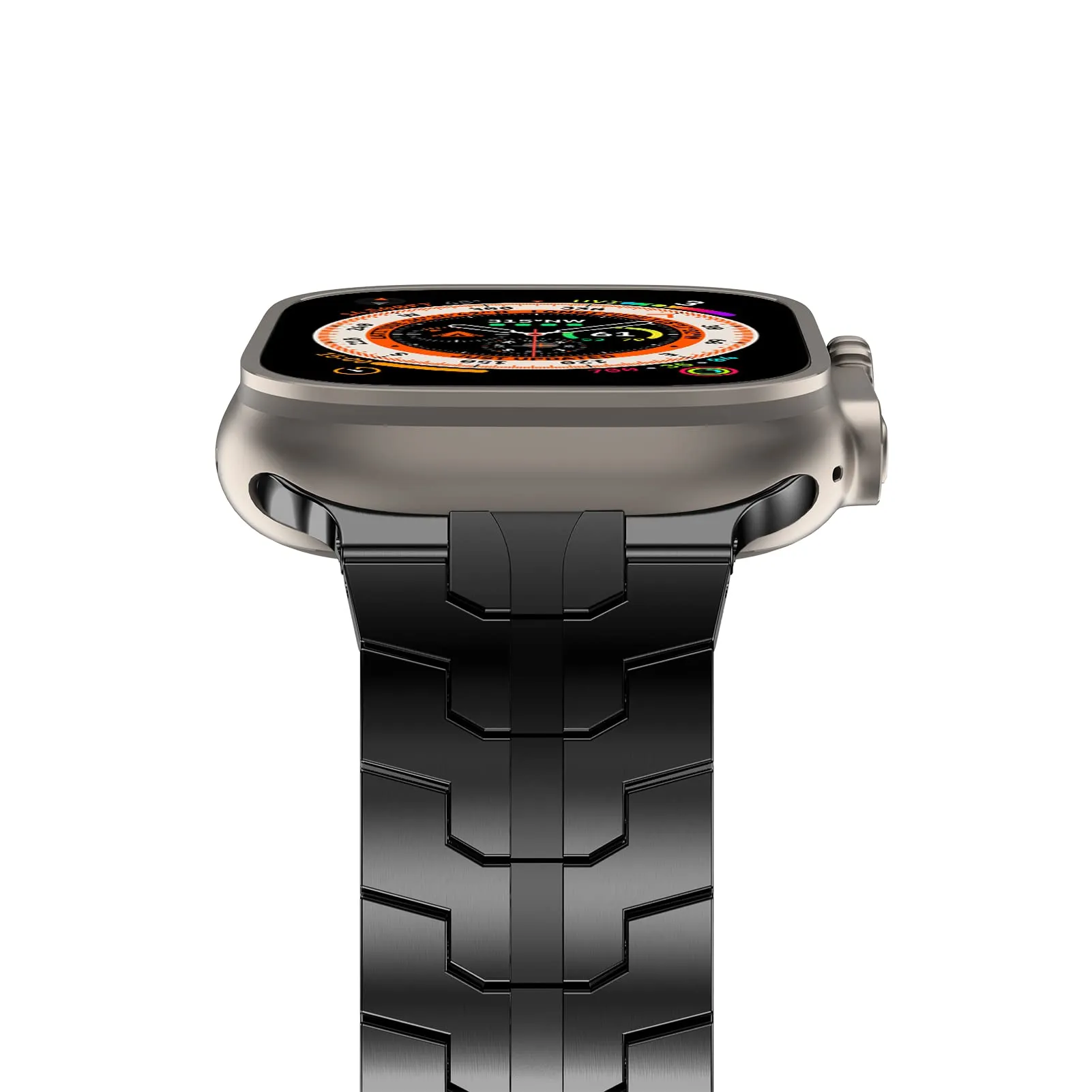 Titanium Metal Watch Band Strap Compatible with Apple Watch Ultra 2 Band 49mm 45mm 44mm 42mm - Titanium Orange