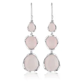 TO THE POWER OF THREE EARRINGS - ROSE QUARTZ