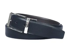 Top Notch Leather Belt for Men Colour - Black / Dark Brown Reversible Italian Belt (SKU TP0019)