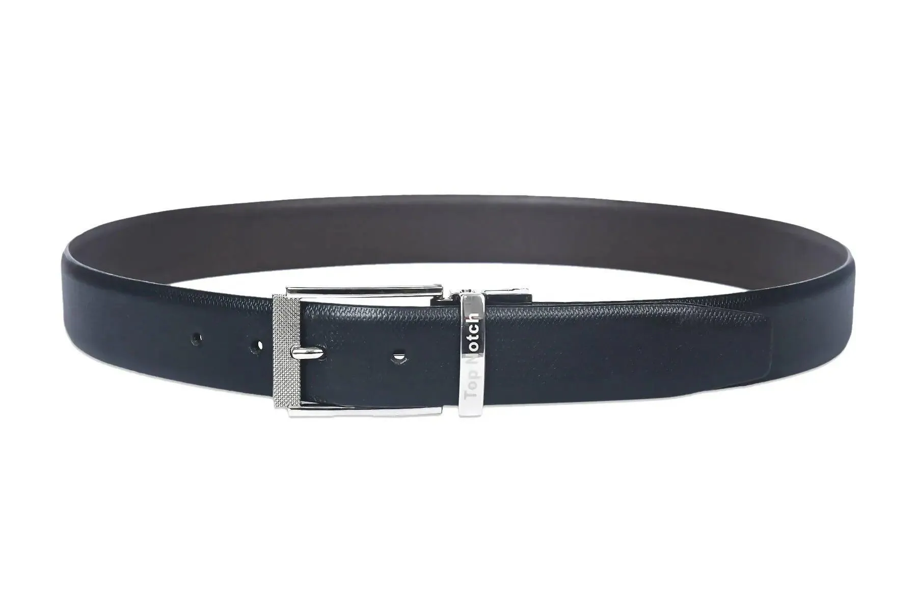 Top Notch Leather Belt for Men Colour - Black / Dark Brown Reversible Italian Belt (SKU TP0019)