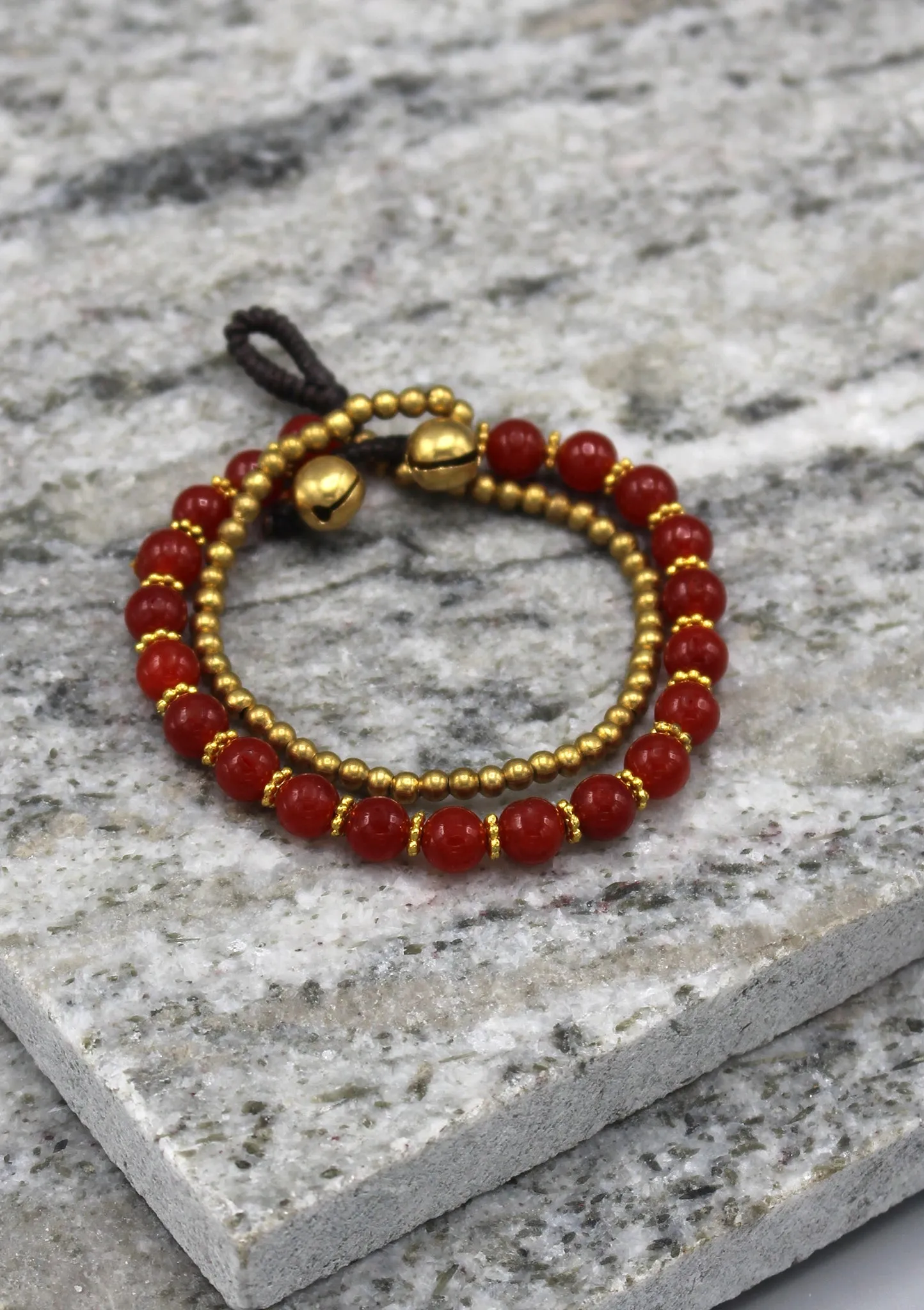 Trendy Glass Beads and Brass Bell Anklet