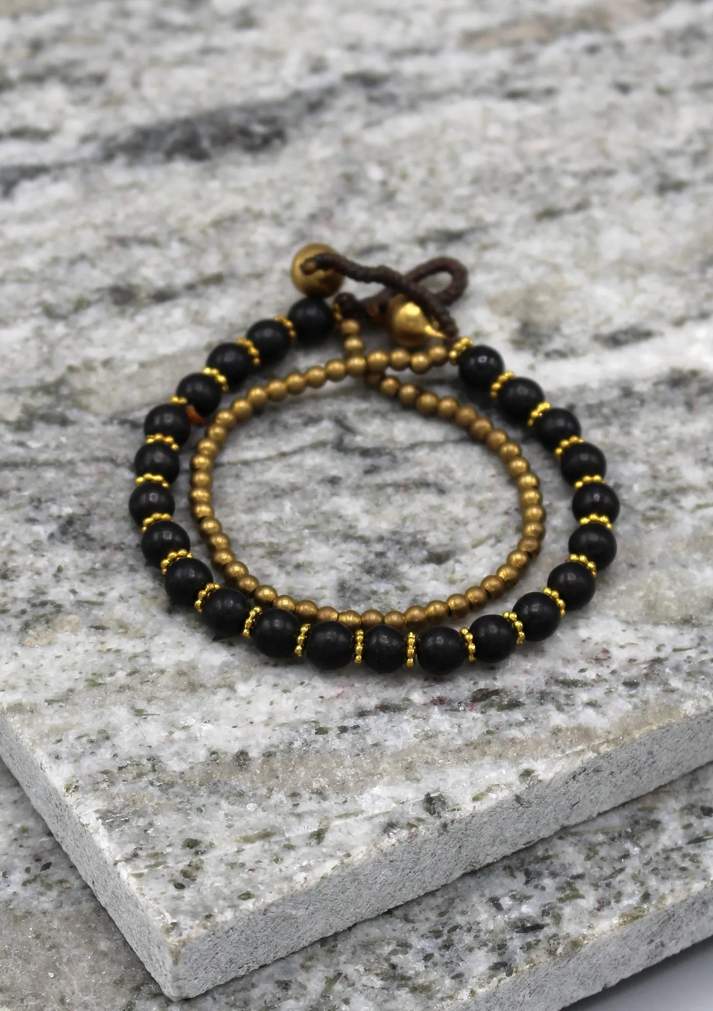 Trendy Glass Beads and Brass Bell Anklet