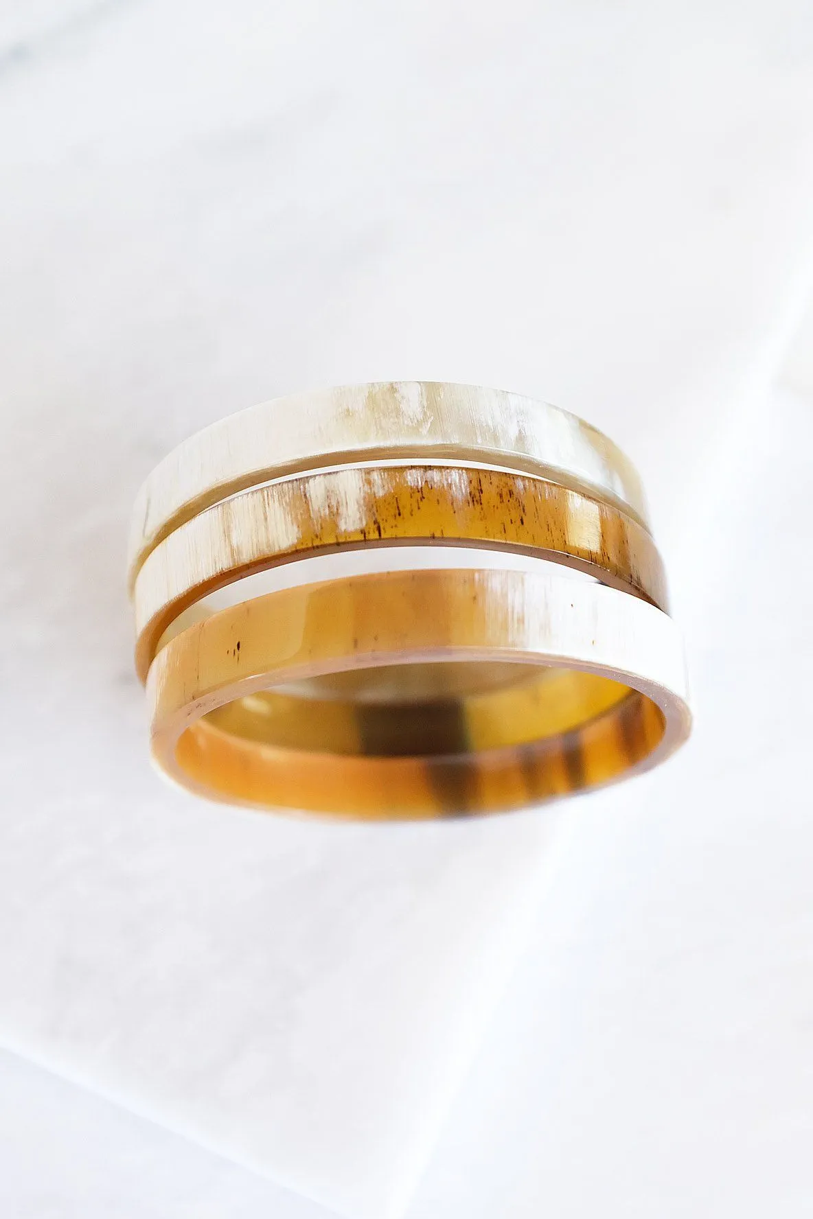 Tron Buffalo Horn Minimalist Bangle Bracelet (3pcs)