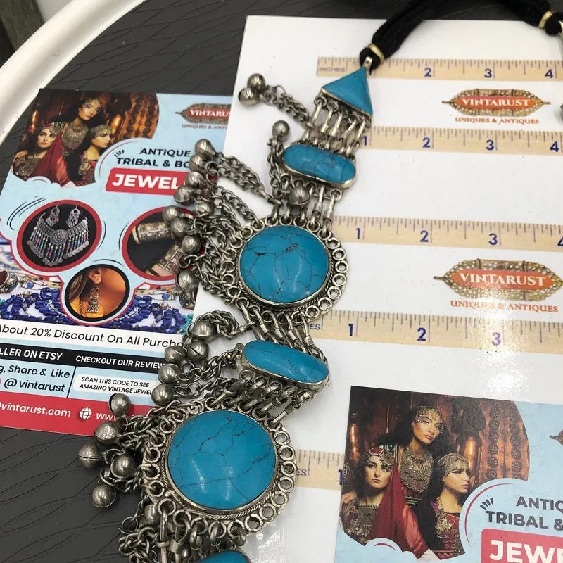 Turquoise Stone Belt, Afghan Tribal Belly Dance Belt