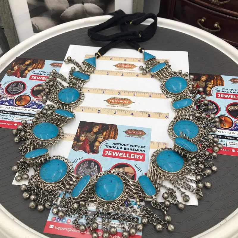 Turquoise Stone Belt, Afghan Tribal Belly Dance Belt