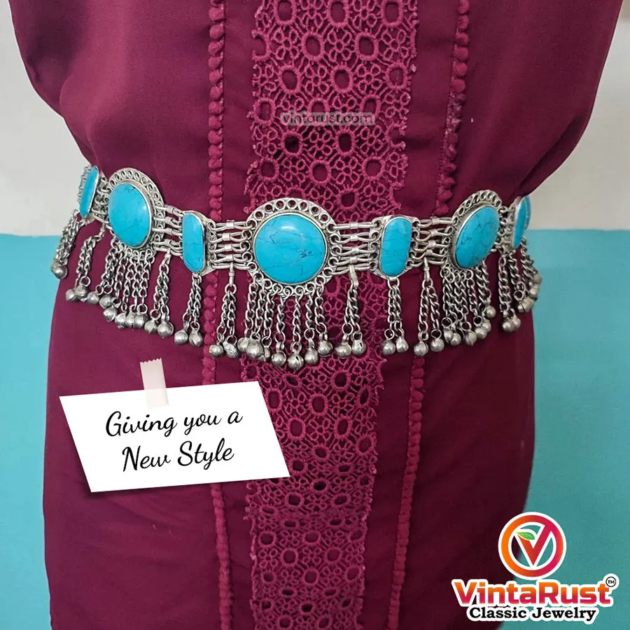 Turquoise Stone Belt, Afghan Tribal Belly Dance Belt