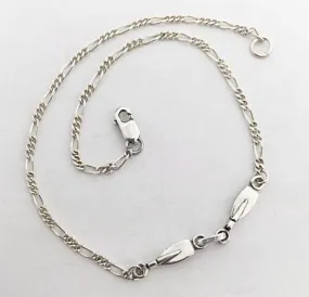 Two Petite Rowing Tulip Blades with Figaro Chain Anklet