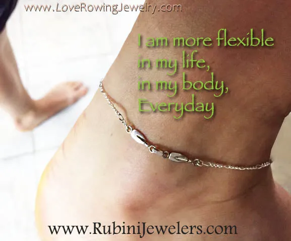 Two Petite Rowing Tulip Blades with Figaro Chain Anklet