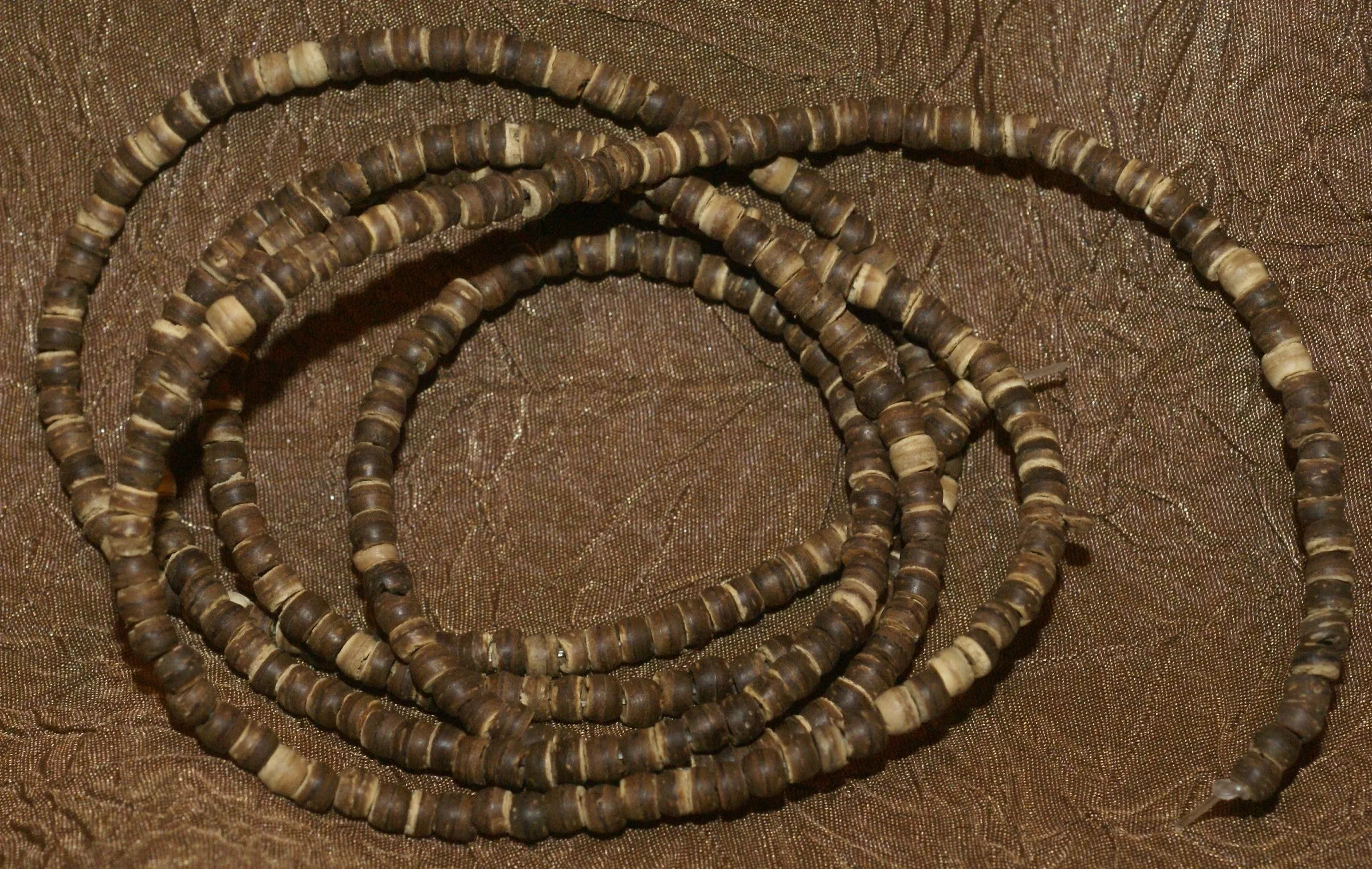 Unique Vintage Hand crafted Ethnic Old Glass Trade & Amber Beads, Real Pearls, Rudhaccha & Seed Beads Necklace with 3 Asian Buffalo Bone Hand Carved Pendants of fish “Zodiac Pisces”, Borneo, Indonesia NECK30   1 Flapper Coconut necklace.