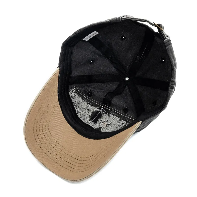Unisex Washed Cotton Cap NOW Letter Vintage Baseball Cap Men Women Adjustable Casual Outdoor Streetwear Sports Hat