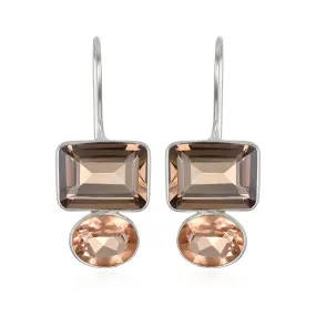 Valencia Earring-Smoky & Champagne Silver
