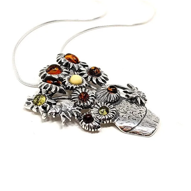 Van Gogh Amber Sunflower Necklace