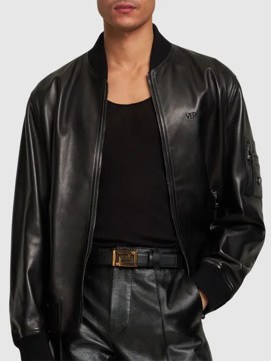 Versace   30mm Greca leather belt 
