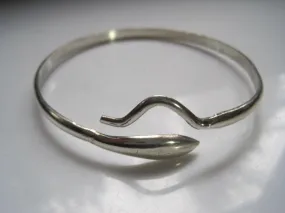 Vintage Egyptian Silver Snake Upper Arm Bracelet or Bangle