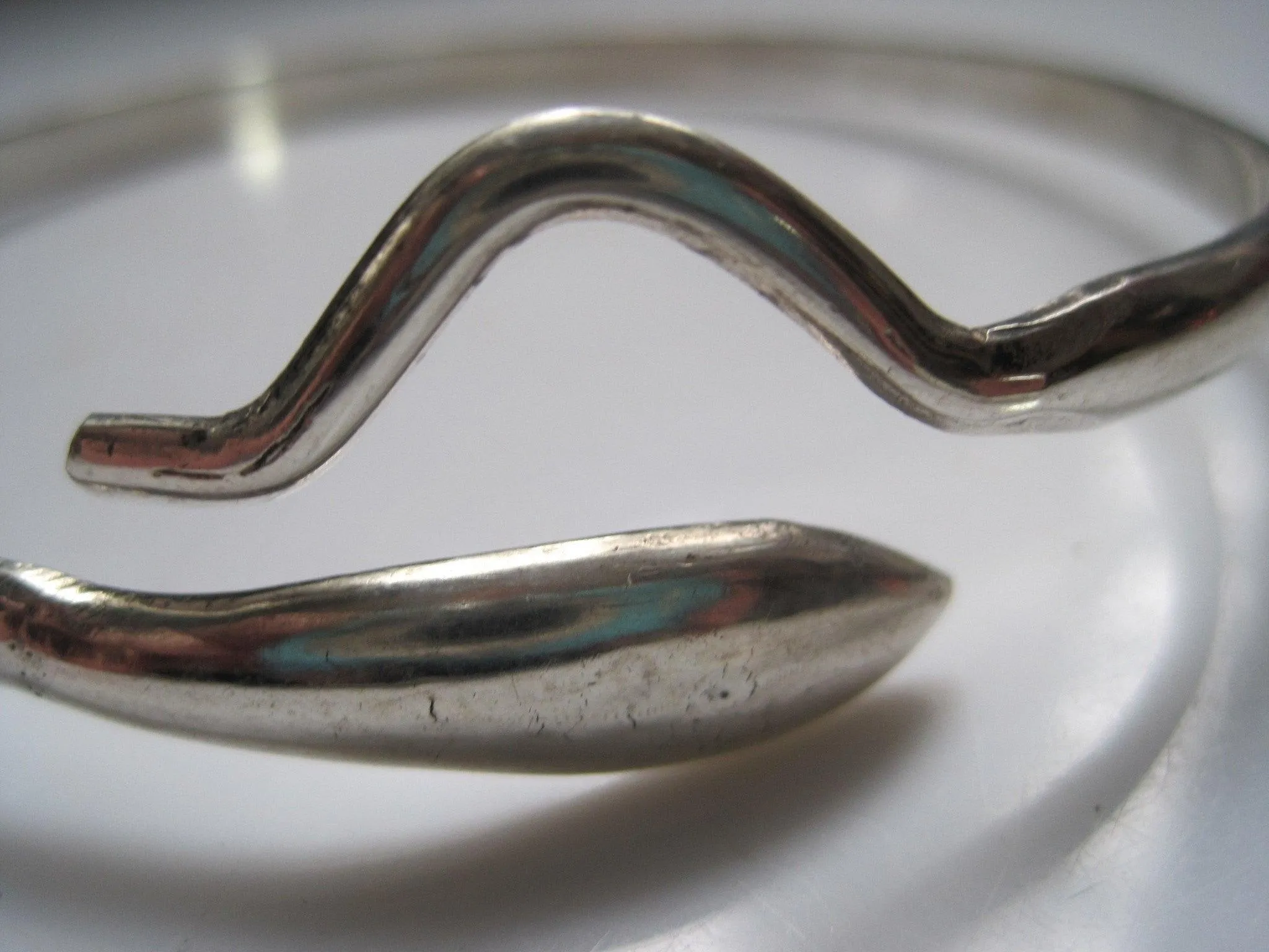 Vintage Egyptian Silver Snake Upper Arm Bracelet or Bangle