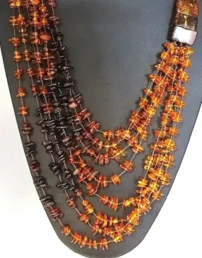 Vintage Multi-Strand of Natural Authentic Baltic Amber Necklace