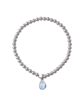 Von Treskow 4mm Stretchy Bracelet w/ Pear Moonstone