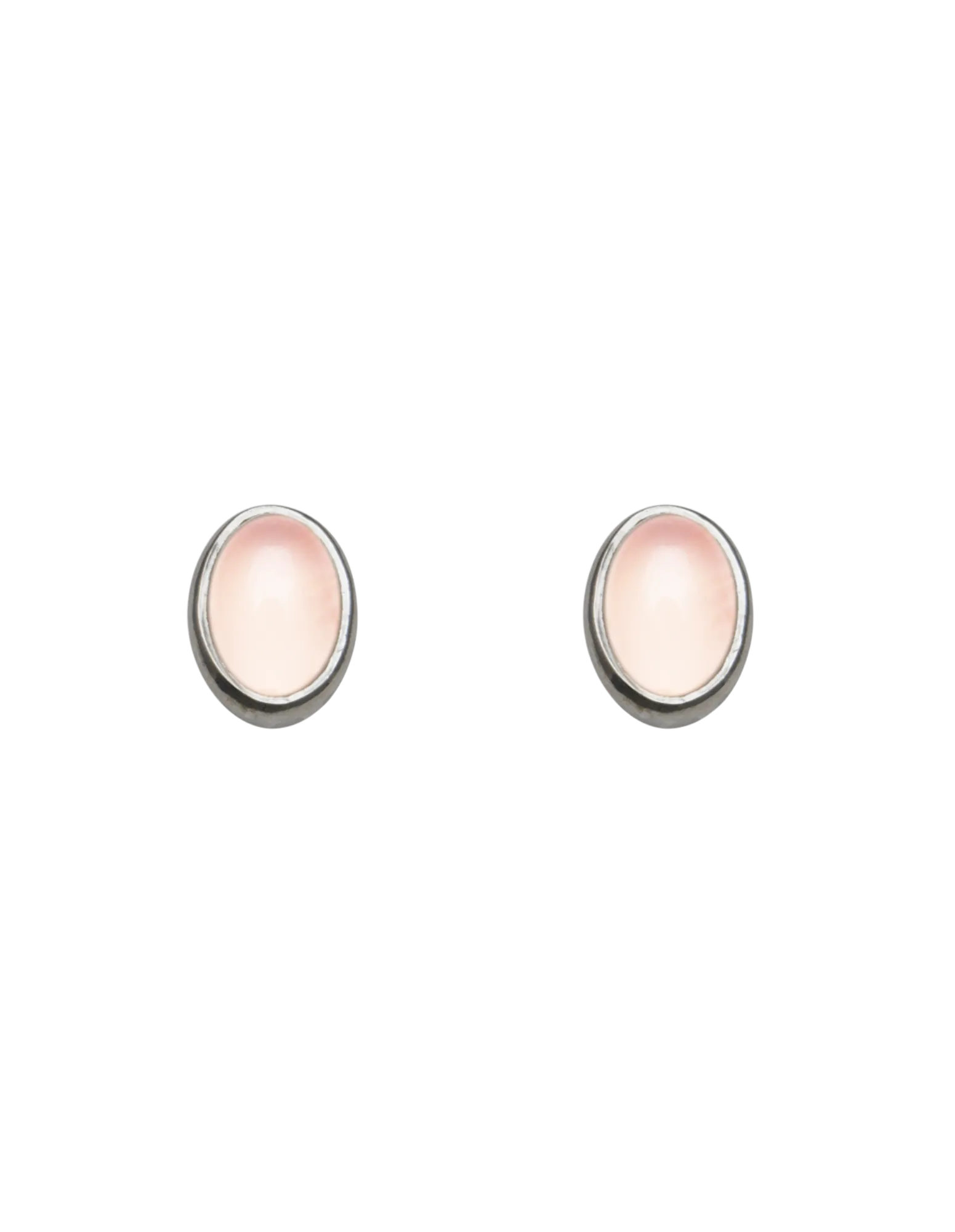 Von Treskow Oval Rose Quartz Studs