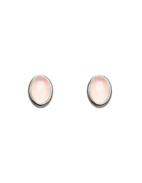 Von Treskow Oval Rose Quartz Studs