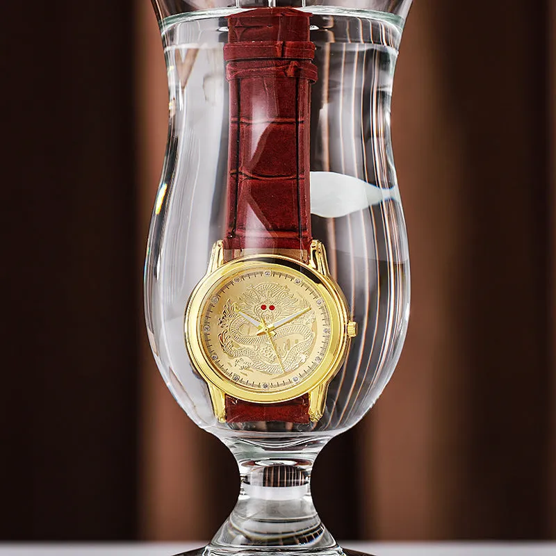 Watch Dragon-Shaped Belt Quartz Watch Waterproof Watch Commander Watch Golden Dragon
