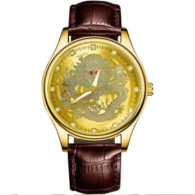 Watch Dragon-Shaped Belt Quartz Watch Waterproof Watch Commander Watch Golden Dragon