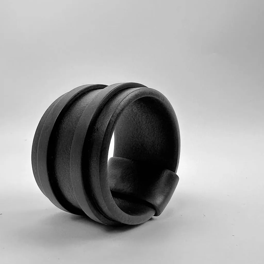 Wide,  Double Strip Rubber Bangle