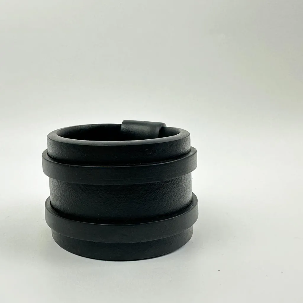 Wide,  Double Strip Rubber Bangle
