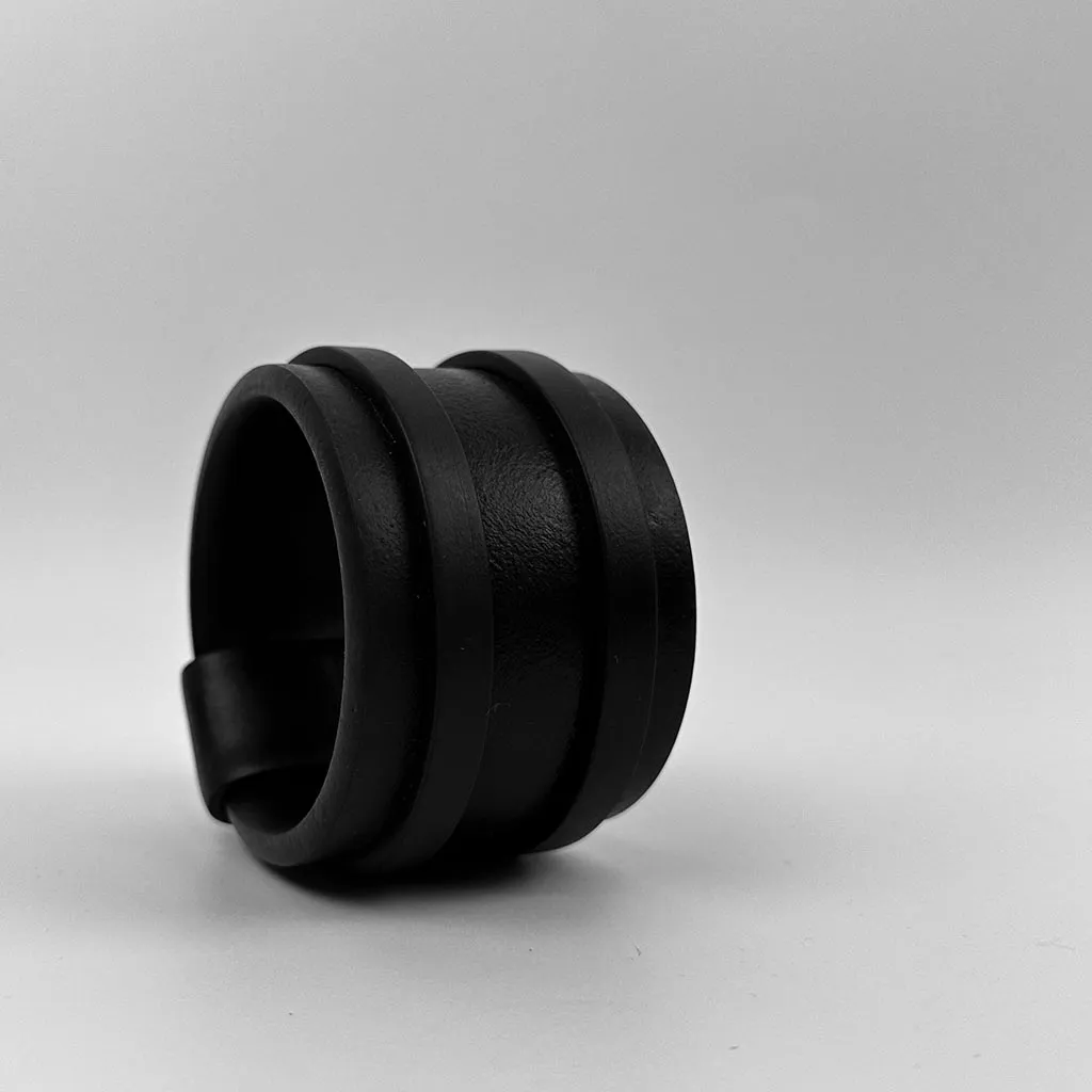 Wide,  Double Strip Rubber Bangle