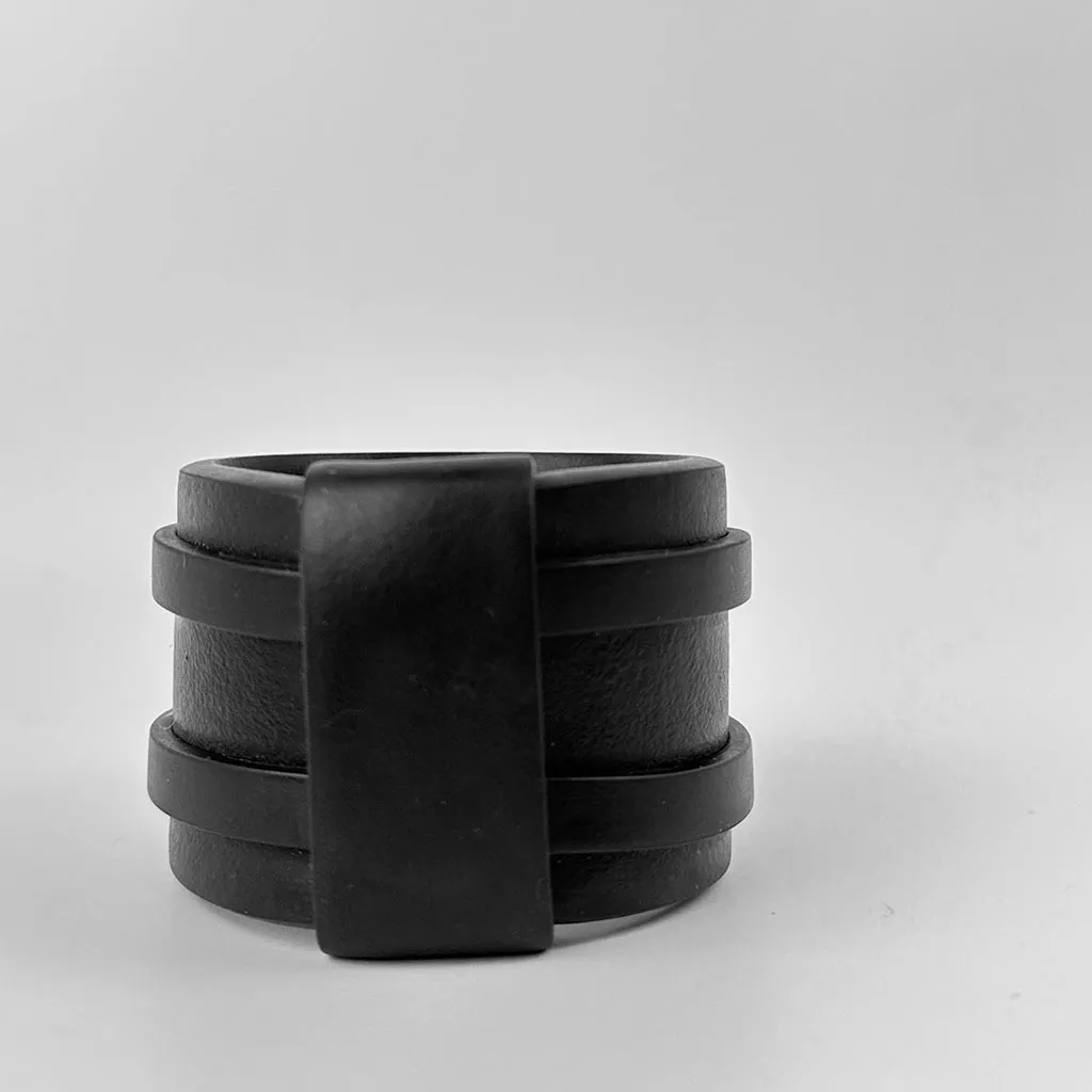 Wide,  Double Strip Rubber Bangle