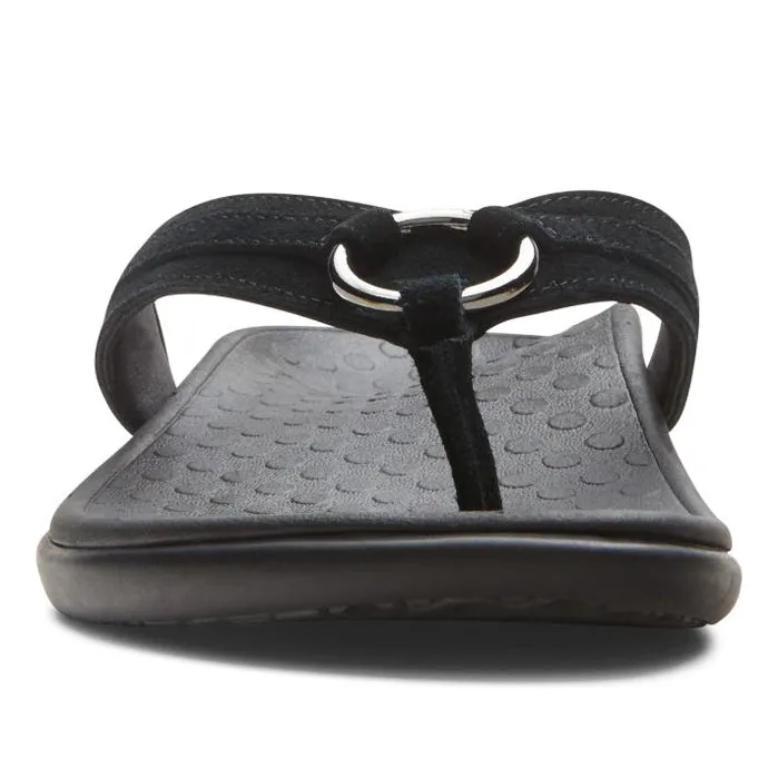 Womens Vionic Aloe Toe Post Sandal Black