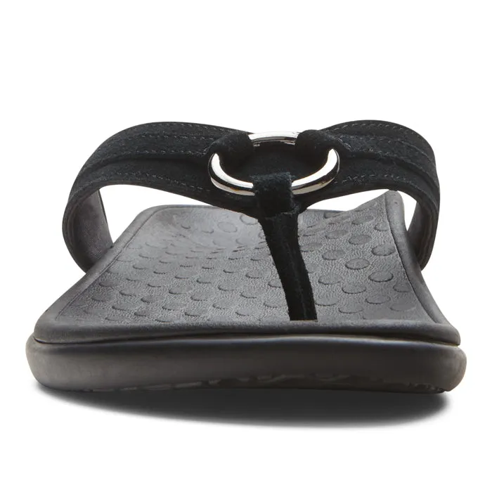 Womens Vionic Aloe Toe Post Sandal Black