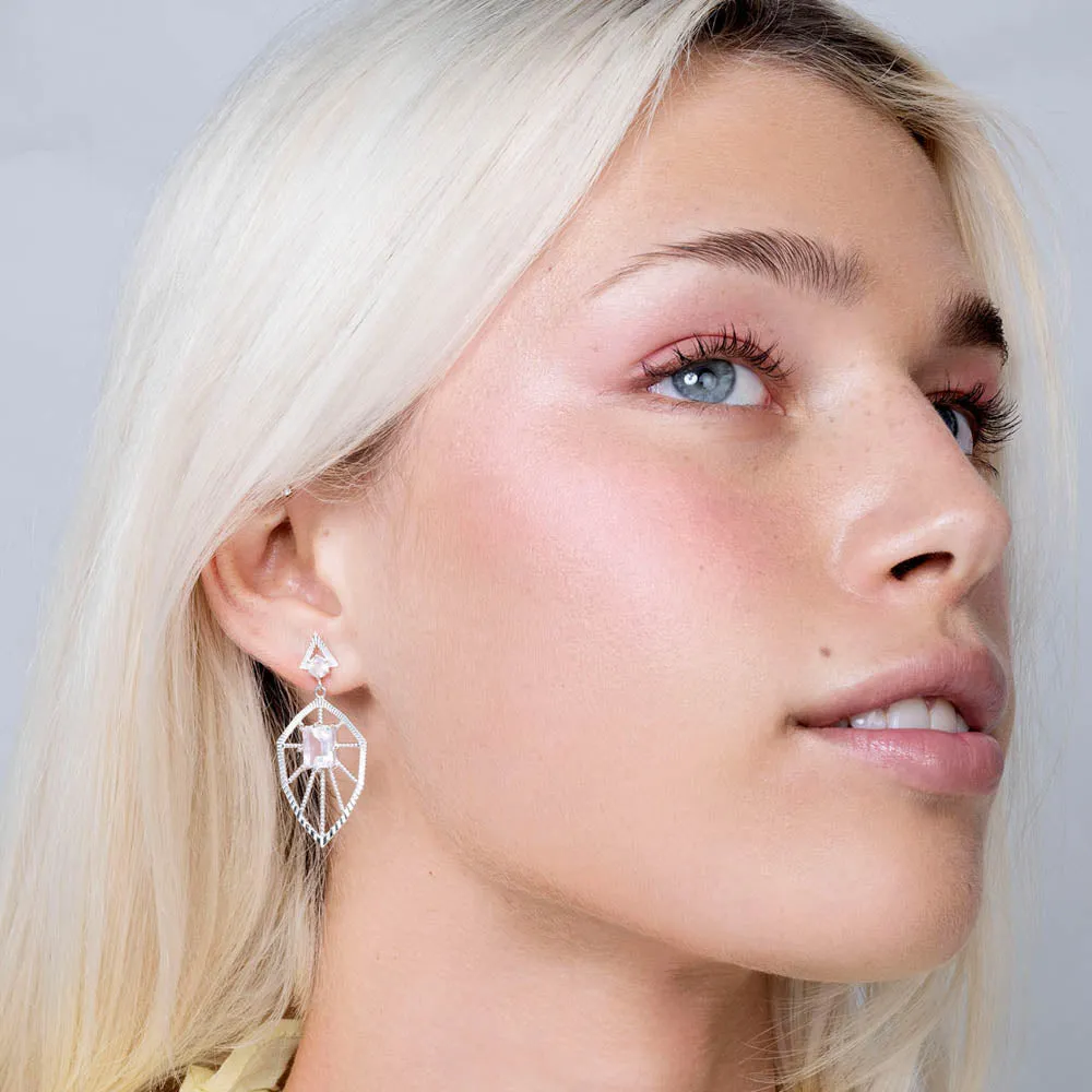 Zoe & Morgan Rosa Earrings - Sterling Silver & Rose Quartz